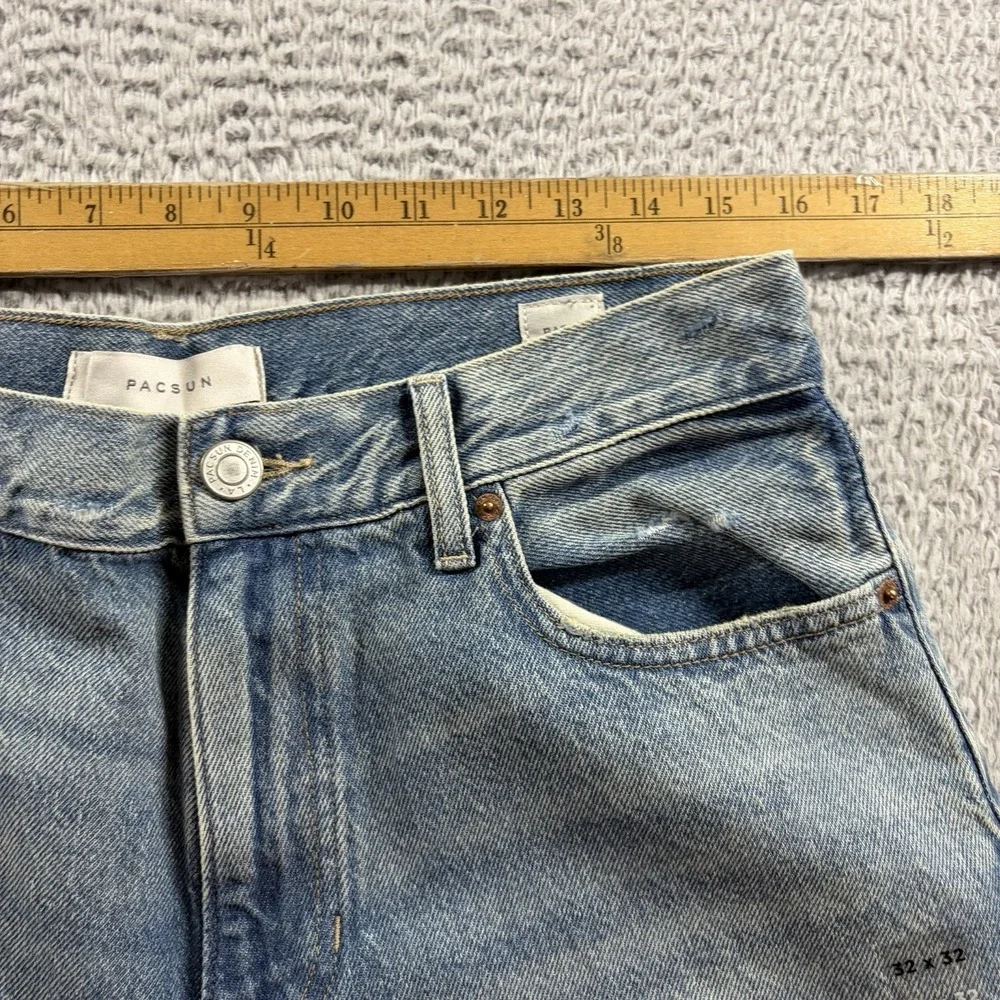 Pacsun Baggy Factory Distressed Jeans Mens 32x32 Rips Fade Knee Hole Skate NWT